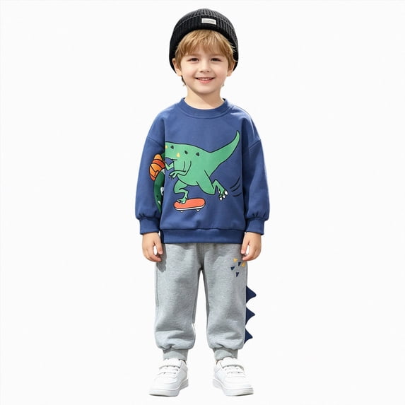 Toddler Boys Clothes Casual Fashion Tops +Pants 6 12 18 24 Month 2T 3T 4T Boys Fall Winter Outfits Blue,2-3 Years
