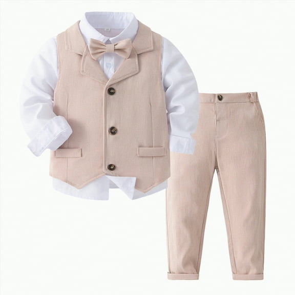 Toddler Boys Clothes Girl Spring Fall Button Front Long Sleeve Pocket 1T 2T 3T 4T 5T 6T Party Wear Set 2-Pieces