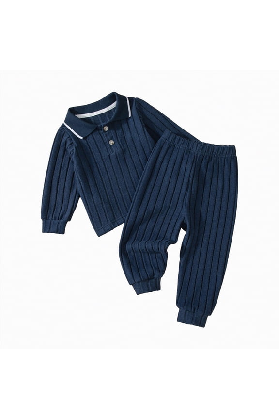 Toddler Boys Clothes Girl Spring Fall Warm Long Sleeve Elastic Waist 2T-5T Tops Pants Sets Set 2Pcs