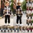 thumbnail image 1 of Toddler Boys Clothes Long Sleeve Flannel Plaid Button Shirt +Cargo Pants 2 Pcs Fall Winter Kids Outfits Set Sweat Sets, 1 of 9