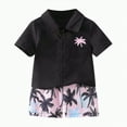 thumbnail image 1 of Toddler Boys Clothes Outfits Sets Boy Summer Cotton Elastic Print Short-sleeved Beach 18-24 Months 2t 3t 4t 5t 6t T-Shirt Tops & Shorts Two Piece Set 2-Piece, 1 of 7