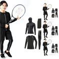 thumbnail image 1 of Toddler Boys Clothes Set Base Layer Athletic Compression Leggings and Shirts Thermal Underwear Set Running Pants Tights Sets Size 4-5T ,Gray, 1 of 6