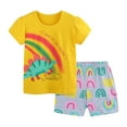 thumbnail image 1 of Toddler Boys Clothing Sets Short Sleeve Tee and Shorts Dinosaur Graphic Print Funny Summer Clothes 2 Piece Outfit Kids Girls Soft, 1 of 9