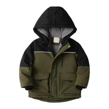 Toddler Boys Coat Children Girls Long Sleeve Winter Warm Patchwork Color Jacket Outerwear for Boy Size 4-5T