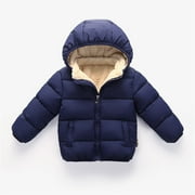 UNBRAND Toddler Boys Coats & Jackets Autumn Winter Solid Hooded Thick Warm Boys Outdoor Jackets & Outerwear Holiday Wear