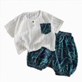 thumbnail image 1 of Toddler Boys Cotton Clothing Sets 6-12 Months 12-24 Months 2t 3t 4t 5t 6t 7t Children Short Sleeve Tee And Shorts(Navy,4-5 Years), 1 of 3