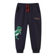 thumbnail image 1 of Toddler Boys Cotton Drawstring Elastic Sweatpants Cartoon Dinosaur Pattern Decoration, 1 of 8