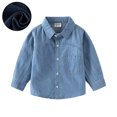 thumbnail image 1 of Toddler Boys Denim Jacket Long Sleeve Button down Blue Jean Jacket Kids Spring Jacket Boy Jacket 12-18 Months, 1 of 4