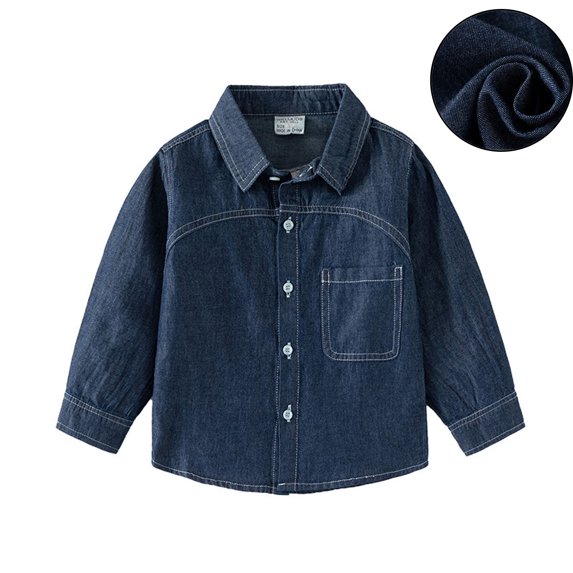 Toddler Boys Denim Jacket Long Sleeve Button down Boys Blue Jacket Kids Spring Jacket Baby Boy Jacket 18-24 Months