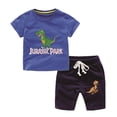 thumbnail image 1 of Toddler Boys Dinosaur Shorts Set Outfits Boys Dinosaur Print Outfits Sets Casual Round Neck T Shirt & Shorts Playwear Kids Outfits Set for 1-7 Years, 1 of 4