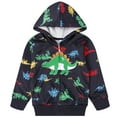 thumbnail image 1 of Toddler Boys Dinosuar Zip-Up Hoodie Winter Fall Long Sleeve Top 2-7 Years, 1 of 6