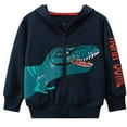 thumbnail image 1 of Toddler Boys Dinosuar Zip-Up Hoodie Winter Fall Long Sleeve Top 2-7 Years, 1 of 5