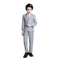 thumbnail image 1 of Toddler Boys Dress Suit Formal 5PCS Wedding Ring Bearer Outfit Kids Suit Set Gray 3T, 1 of 5