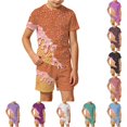 thumbnail image 1 of Toddler Boys Ensemble Printed Short Sleeve Casual Fall Pretty Summer for Boys Active Vacation Comfortable Shorts Set, 1 of 5