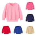 thumbnail image 1 of Toddler Boys Fall Lightweight Sweatshirt Size 1-11 Years Cotton Pullover Crewneck Long Sleeve Tshirts Pink 1-2Years, 1 of 8