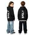 thumbnail image 1 of Toddler Boys Fashion Hoodie Sweatshirts with Large City Name Print Long Sleeve Sweatshirt Casual Fall Pullovers Size 2-3T,Black, 1 of 8