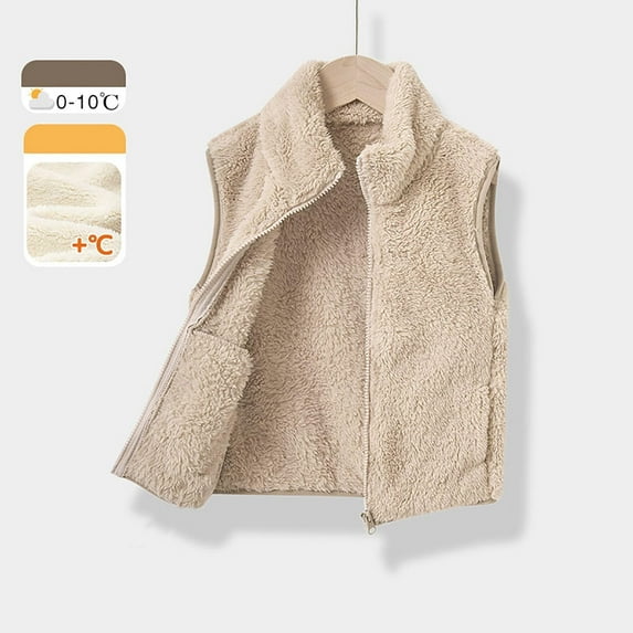 Toddler Boys Vest Sleeveless Full-Zip Brown Vest Kids Warm Soft Boys Fall Vest Boys Vest Jacket 3-4 Years