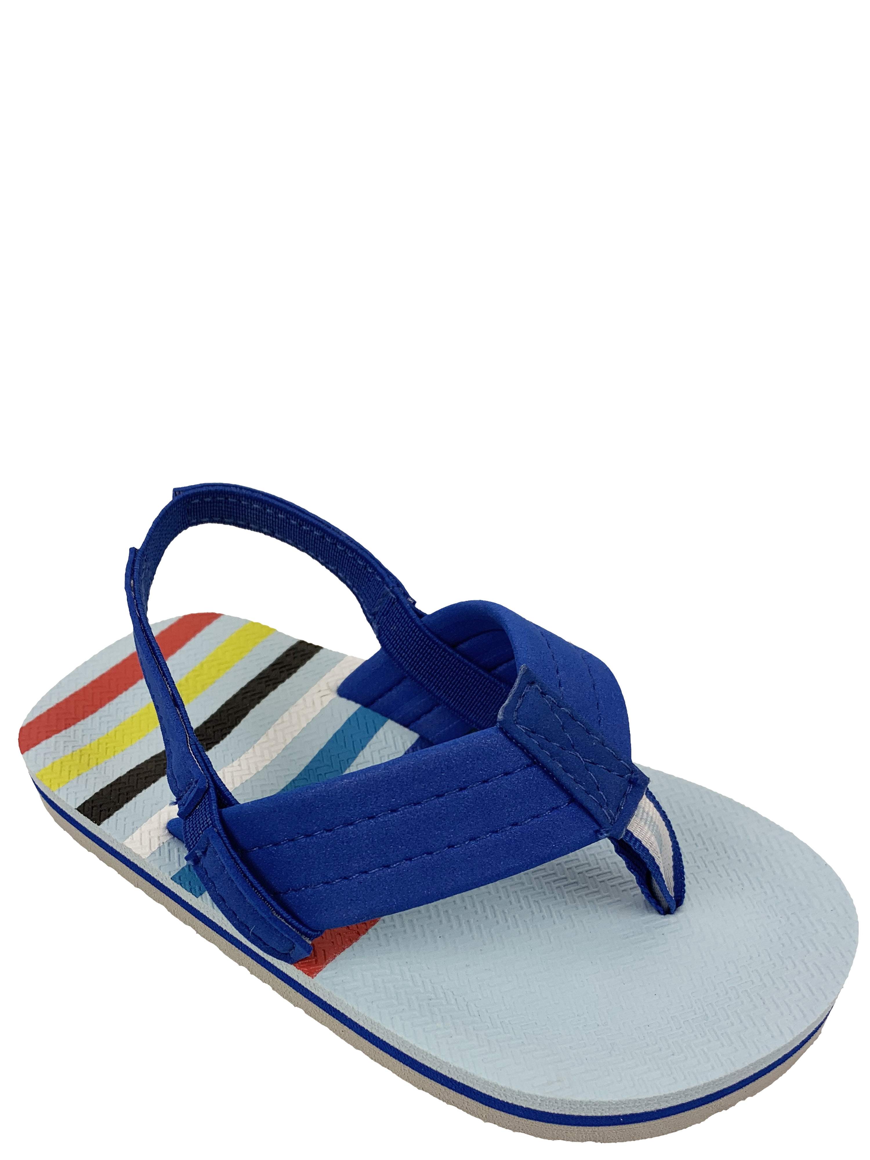 Toddler Boys' Flip Flop Sandal, Colored Stripes w/ Heel Strap, Casual