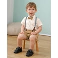 thumbnail image 1 of Toddler Boys Formal Outfits 12 Months-5T Suits Baby Clothes Set Shorts Sleeve Shirt Suspender Pants, 1 of 11