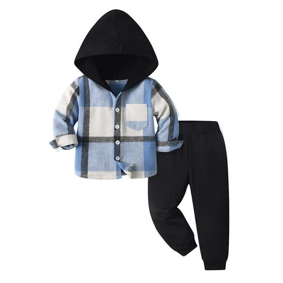 Toddler Boys Gird Sport Clothes Long Sleeve Hooded Tops Sweatpants Girls Outdoors Sweatsuits for Fall