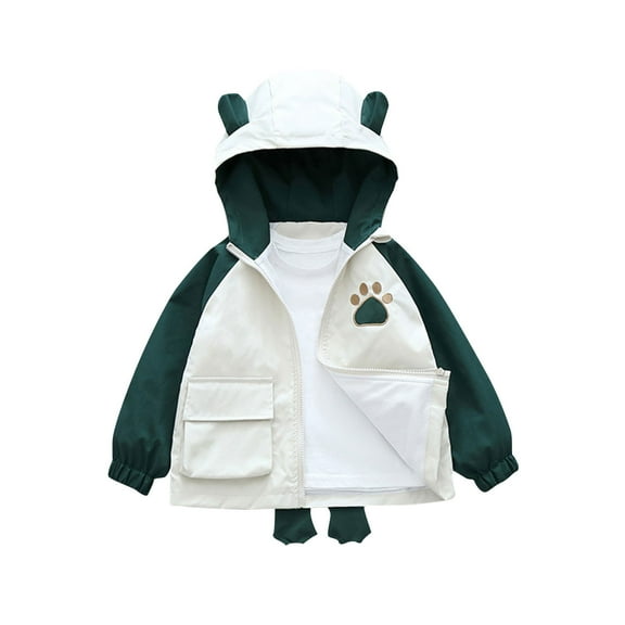 Toddler Boys Girl Zip Up Hoodies Cute Print Jackets Fall Winter Kids Casual Long Sleeve Pullover Coats With Pockets For Gifts,Army Green,18 Months