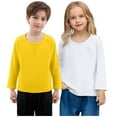 thumbnail image 1 of Toddler Boys Girls 2 Pack Cotton Crewneck Sweatshirt, Baby Solid Long Sleeve Pullover Tops, 1 of 6