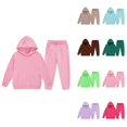 thumbnail image 1 of Toddler Boys Girls 2-Piece Long Sleeve Hooded Sweatsuit Set – Warm Solid Pullover Sweatshirt & Jogger Sweatpants Tracksuit Outfit, 1 of 3