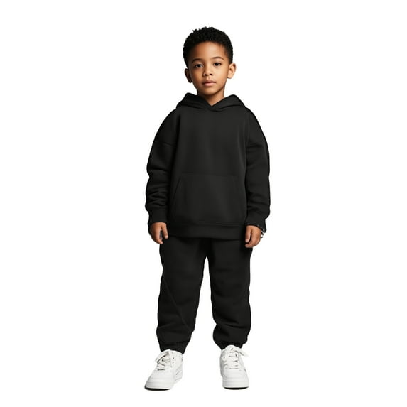 Toddler Boys Girls Active Sweatsuit 2 Piece Long Sleeve Black Sweatshirt and Jogger Pants Fall Clothes Clothes for Boys 2-3 Years Kids Clothing