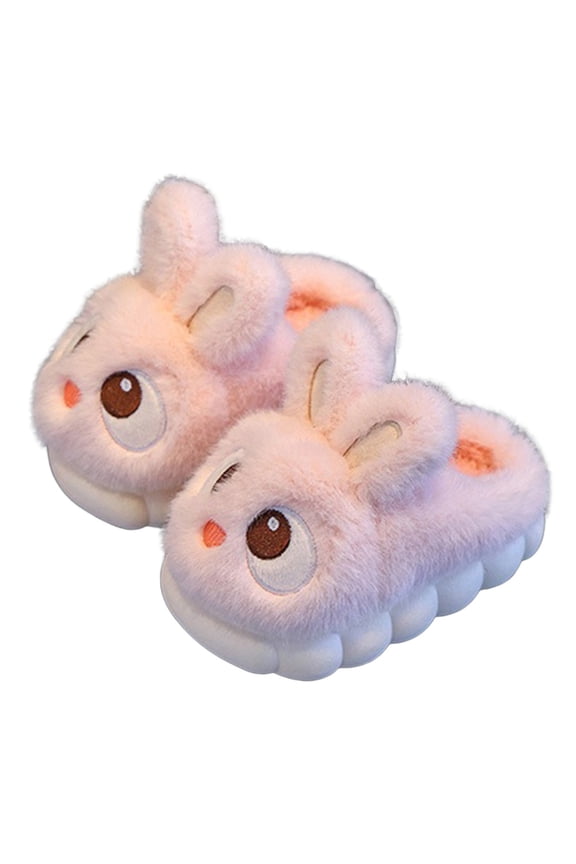 Toddler Boys Girls Animal Slippers Warm Plush Fuzzy Cute House Shoes Little Big Kids Memory Foam Indoor Outdoor Shoes