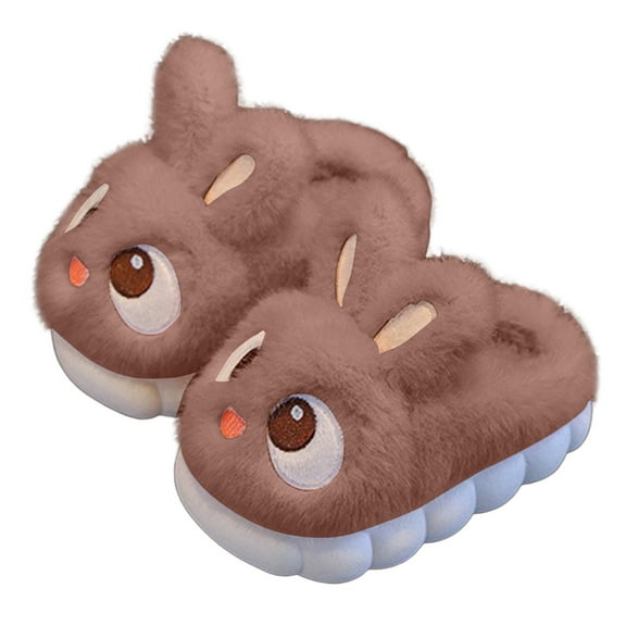 Toddler Boys Girls Animal Slippers Warm Plush Fuzzy Cute House Shoes Little Big Kids Memory Foam Indoor Outdoor Shoes