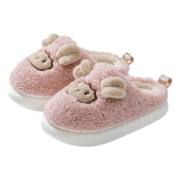 Toddler Boys Girls Animal Slippers Warm Plush Fuzzy Cute House Shoes Little Big Kids Memory Foam Indoor Outdoor Shoes