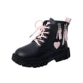 thumbnail image 1 of Toddler Boys Girls Ankle Boots Classic Hiking Boots PU Leather Outdoor Lace Up Side Zipper Sneaker High Top Durable Rubber Sole Casual Shoes, 1 of 6