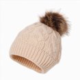 thumbnail image 1 of Toddler Boys Girls Beanie Hat Infant Toddler Winter Skiing Hat For Baby Girl Boy Knitted Warm Skiing Caps Pompom Kids Hat 0 24 Months, 1 of 5