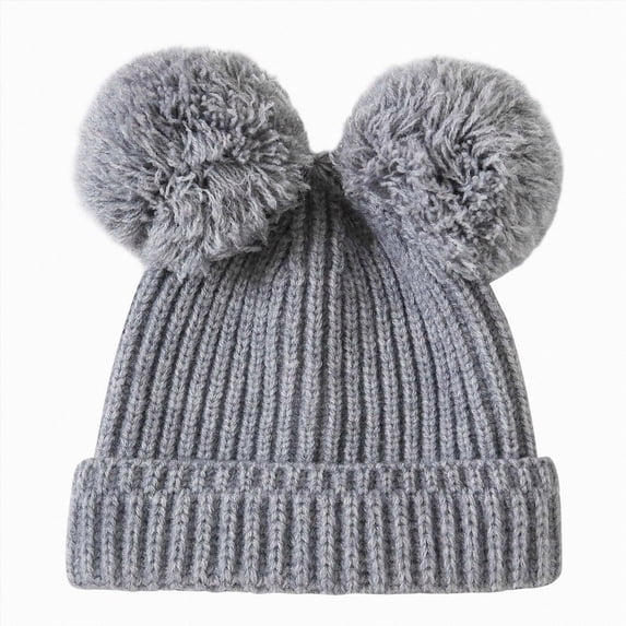 Toddler Boys Girls Beanie Hat Toddler Winter Knit Hat Upgrade Fleece Lined Pompom Ears Cap For Boys Girls