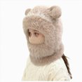thumbnail image 1 of Toddler Boys Girls Beanie Hat Winter Pullover Hat Children's Double Ear Hat Solid Color Cute Knitting Yarn Boys Girls Baby Hat, 1 of 7
