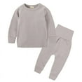 thumbnail image 1 of Toddler Boys Girls Belly Protection Suit Long Sleeve Trousers Spring and Autumn Home Clothes Solid Color Elastic Soft Belly Protection Pants 1-6Y, 1 of 3