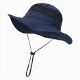 thumbnail image 1 of Toddler Boys Girls Bucket Hat Summer Outdoor Play Hat Kid's Sun Hat Wide Brim UPF 50+ Protection Hat For Toddler Boys Girls Adjustable Bucket Hat Gibobby,56,Navy, 1 of 5
