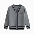 thumbnail image 1 of Toddler Boys Girls Button Down Cardigan Sweaters Kids Long Sleeve Fall Winter Soft Knit Casual Sweater Tops 6-12 Months 12-24 Months 2T 3T 4T 5T 6T 7T 8T 9T Children 5-7 Years, 1 of 5