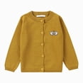 thumbnail image 1 of Toddler Boys Girls Cardigan Sweater Cotton School Uniforms Solid Long Sleeve Button Down Sweaters Knit Tops(Yellow,5-6 Years), 1 of 4