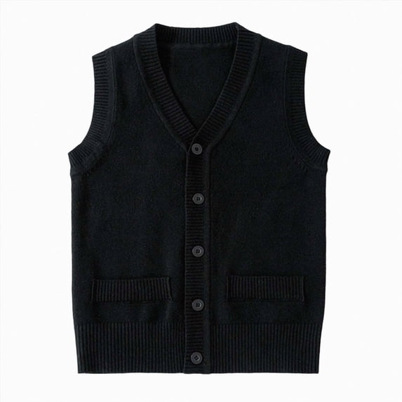 Toddler Boys Girls Cardigan Sweater Kids Casual V Neck Button Down Uniform Sweaters 6-12 Months 12-24 Months 2T 3T 4T 5T 6T 7T 8T 9T Children(Black,11-13 Years)