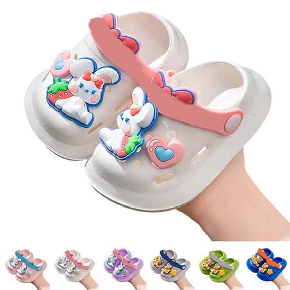 Toddler Boys Girls Cartoon Clogs Kids Clogs EVA Cute Cartoon Print Non Closed Toe Waterproof Lightweight Breathable Clogs for Indoor Outdoor Summer Use