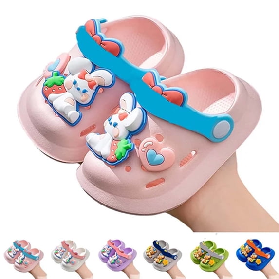 Toddler Boys Girls Cartoon Clogs Kids Clogs EVA Cute Cartoon Print Non Closed Toe Waterproof Lightweight Breathable Clogs for Indoor Outdoor Summer Use