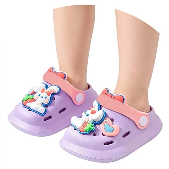 Toddler Boys Girls Cartoon Clogs Kids Clogs EVA Cute Cartoon Print Non Closed Toe Waterproof Lightweight Breathable Clogs for Indoor Outdoor Summer Use