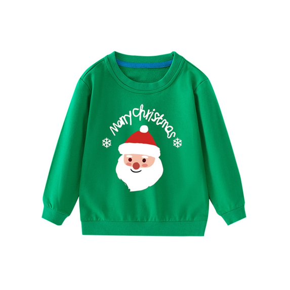 Toddler Boys Girls Christmas Sweatshirt Long Sleeve Baby Santa Claus Sweaters Xmas Winter Clothes 1-7T