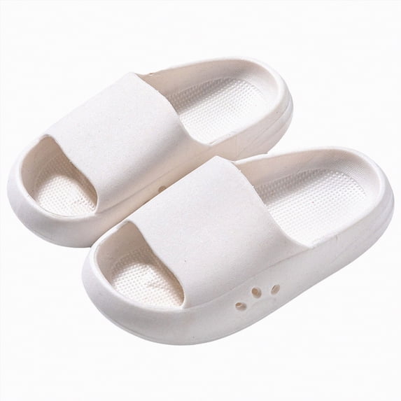 Toddler Boys Girls Cloud Slides Soft EVA Comfy Thick Sole Summer Shower Slippers Non-Slip Quick Dry Bathroom Sandals Home House Pool Beach Open Toe Shoes Gibobby,3,White