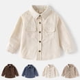 thumbnail image 1 of Toddler Boys Girls Corduroy Button Down Shacket with Collared Neck and Chest Pockets Casual Outerwear Top 6-7 Years Jacket for Little Kids, 1 of 4