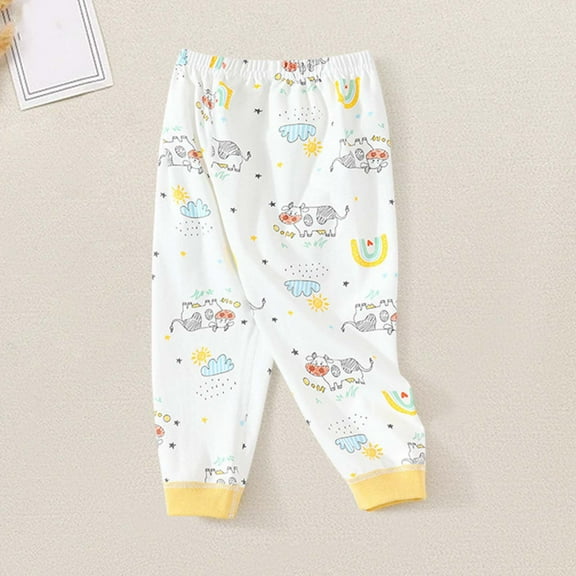 Toddler Boys Girls Cotton Leggings Elastic Waist Soft Comfy Pants for Fall Winter Warm Casual Unisex Kids Long Pants 1-7 Year