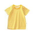 thumbnail image 1 of Toddler Boys Girls Cotton T Shirts Kids Colorful Striped Shirt Crewneck Short Sleeve Tees Plain Athletic Boxy Comfort Tshirt, 1 of 3