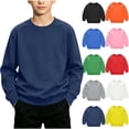 thumbnail image 1 of Toddler Boys Girls Crewneck Sweatshirt, Basic Plain Casual Crewneck Sweatshirts for Fall Winter Daily School Play, 1 of 8