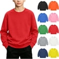 thumbnail image 1 of Toddler Boys Girls Crewneck Sweatshirt, Basic Plain Casual Crewneck Sweatshirts for Fall Winter Daily School Play, 1 of 8